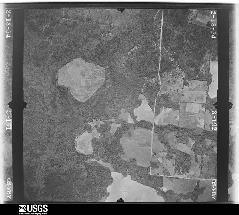 U.S. Geological Survey aerial photograph, 1954-02-18, scale 1:14400