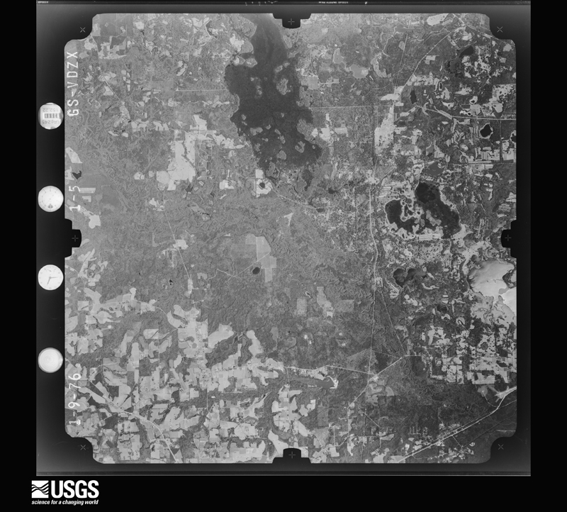 U.S. Geological Survey aerial photograph, 1976-01-09, scale 1:80000