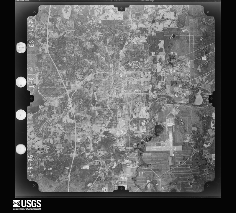 U.S. Geological Survey aerial photograph, 1976-01-09, scale 1:80000