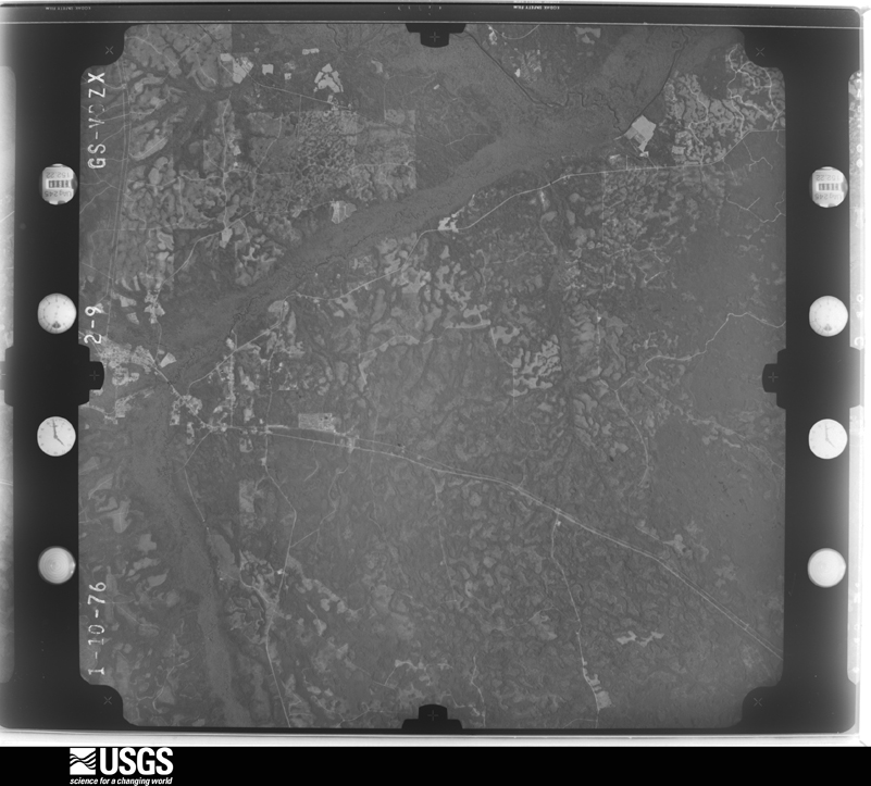 U.S. Geological Survey aerial photograph, 1976-01-10, scale 1:80000