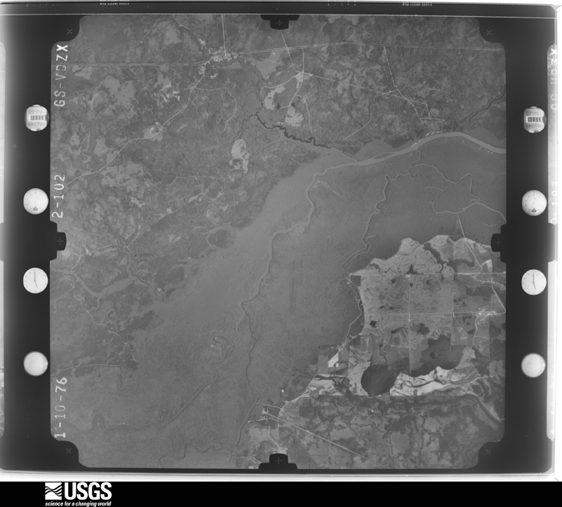U.S. Geological Survey aerial photograph, 1976-01-10, scale 1:80000