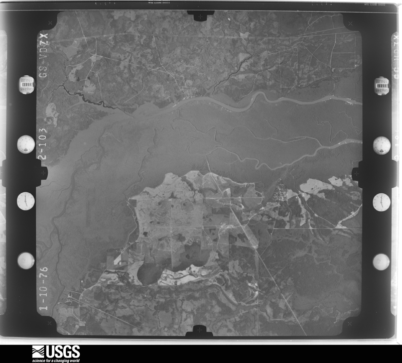 U.S. Geological Survey aerial photograph, 1976-01-10, scale 1:80000