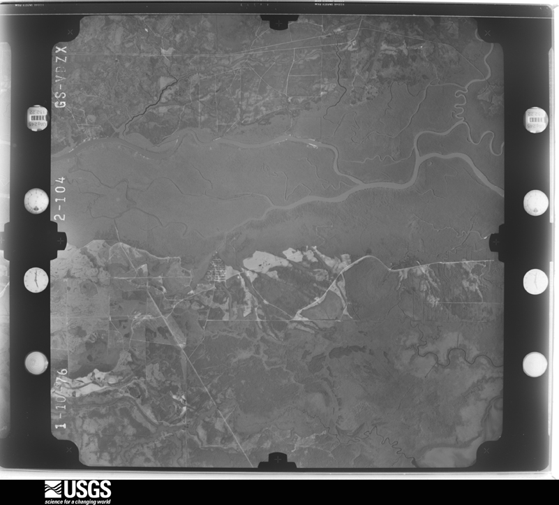 U.S. Geological Survey aerial photograph, 1976-01-10, scale 1:80000