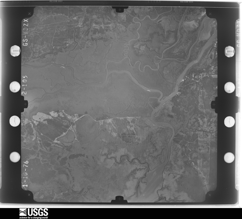 U.S. Geological Survey aerial photograph, 1976-01-10, scale 1:80000