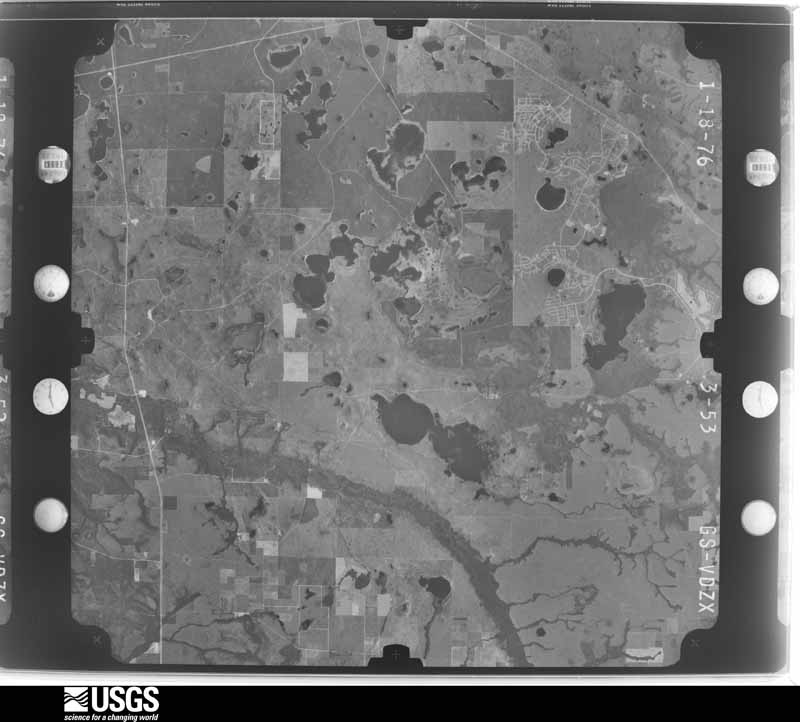 U.S. Geological Survey aerial photograph, 1976-01-18, scale 1:80000