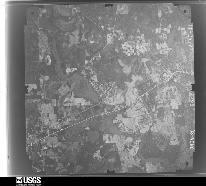 U.S. Geological Survey aerial photograph, 1977-11-26, scale 1:80000