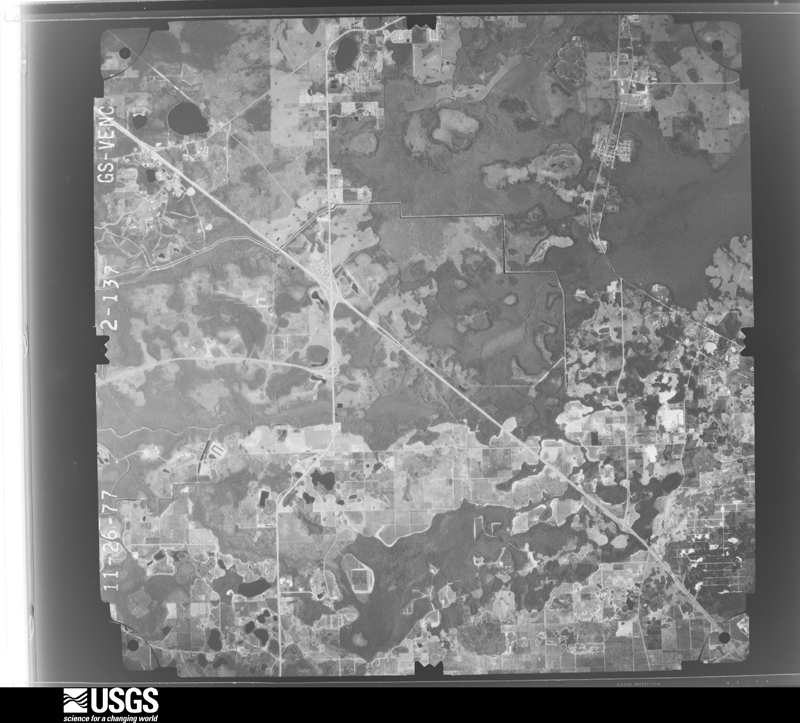 U.S. Geological Survey aerial photograph, 1977-11-26, scale 1:80000