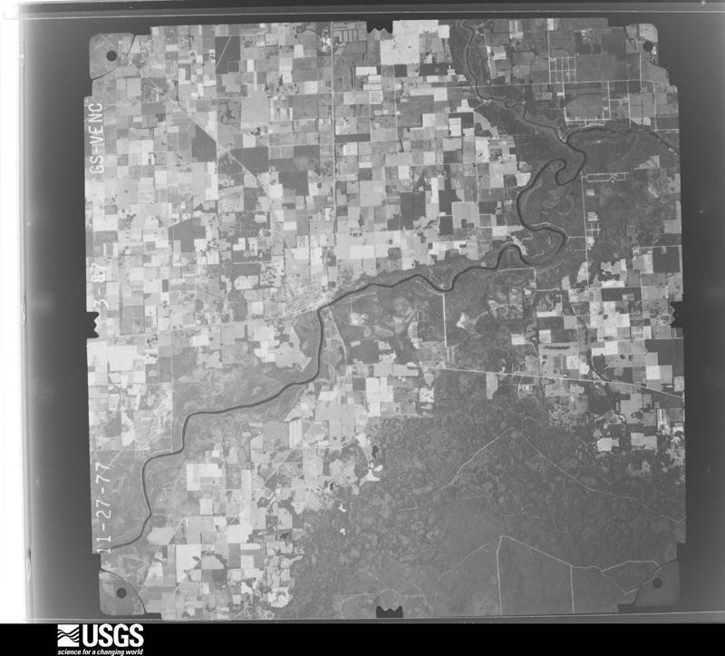 U.S. Geological Survey aerial photograph, 1977-11-27, scale 1:80000