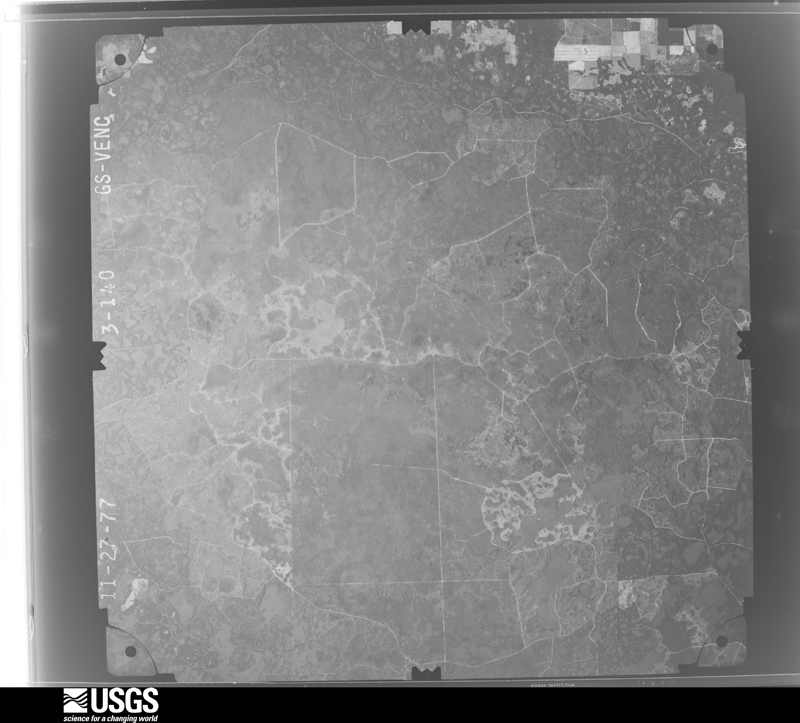 U.S. Geological Survey aerial photograph, 1977-11-27, scale 1:80000