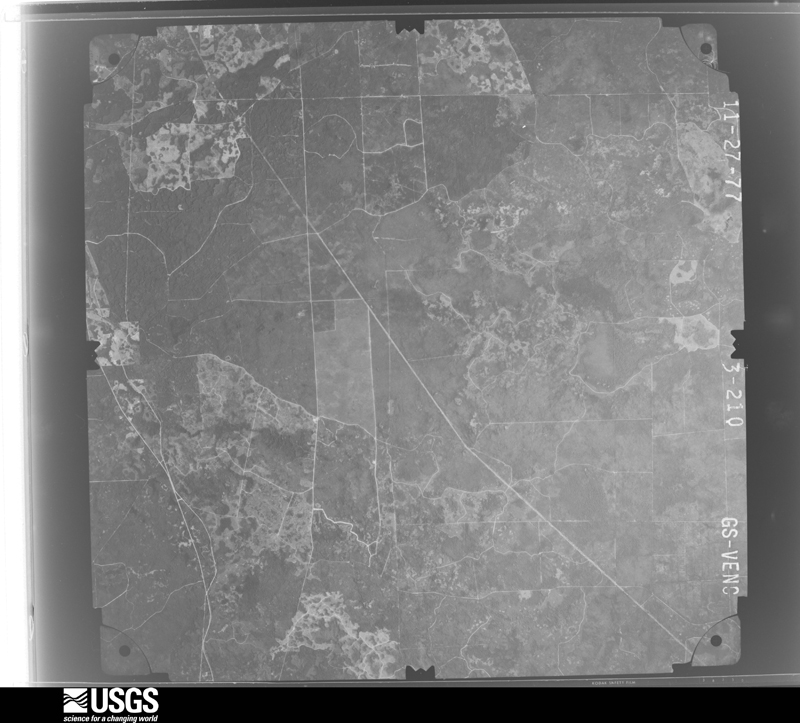 U.S. Geological Survey aerial photograph, 1977-11-27, scale 1:80000