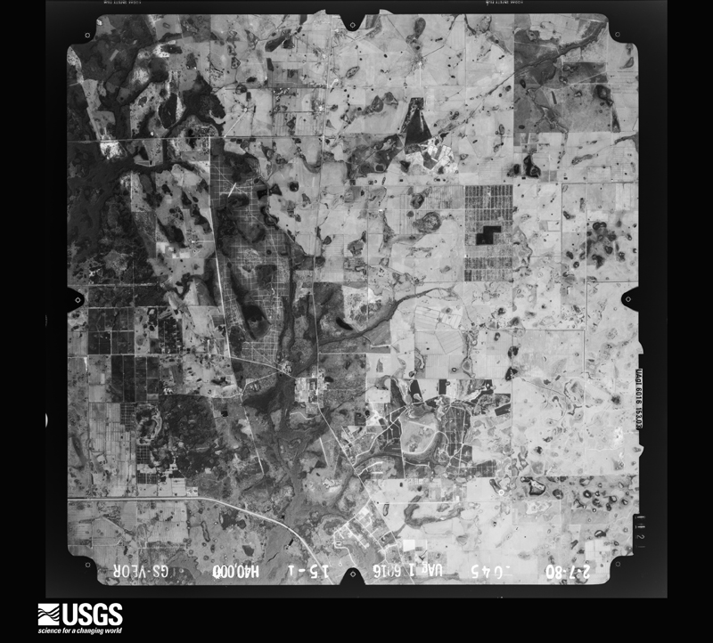 U.S. Geological Survey aerial photograph, 1980-02-07, scale 1:80000
