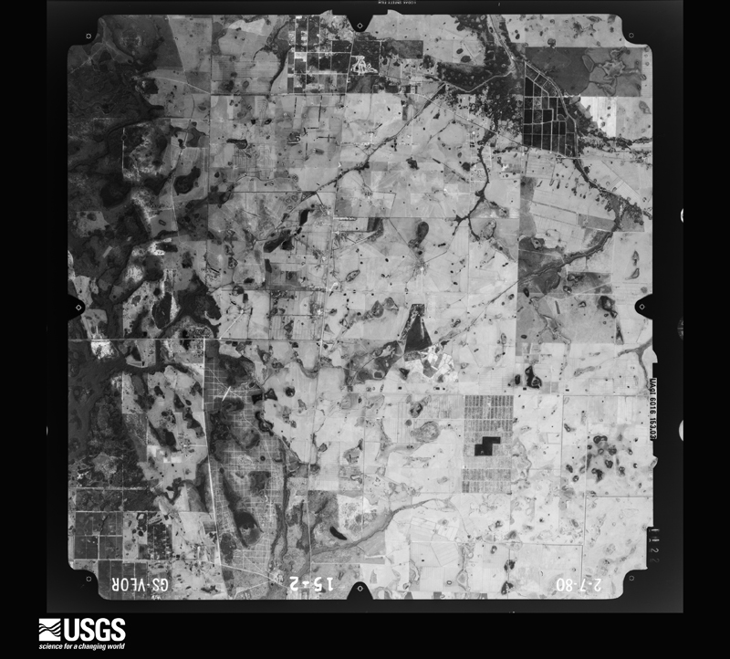 U.S. Geological Survey aerial photograph, 1980-02-07, scale 1:80000