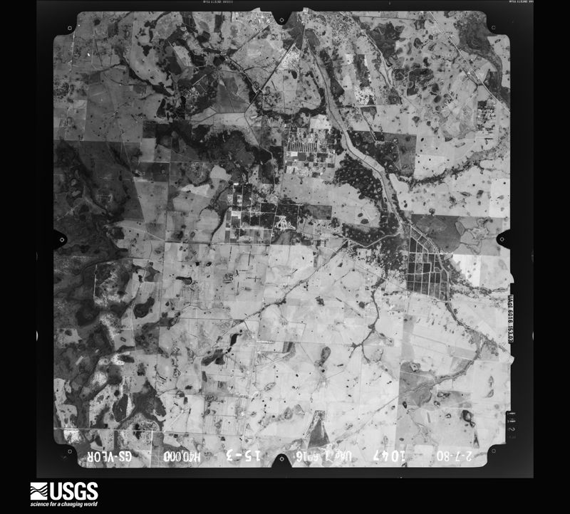 U.S. Geological Survey aerial photograph, 1980-02-07, scale 1:80000