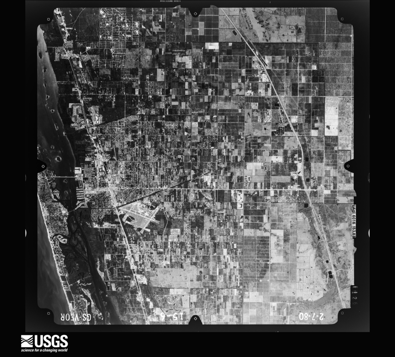 U.S. Geological Survey aerial photograph, 1980-02-07, scale 1:80000