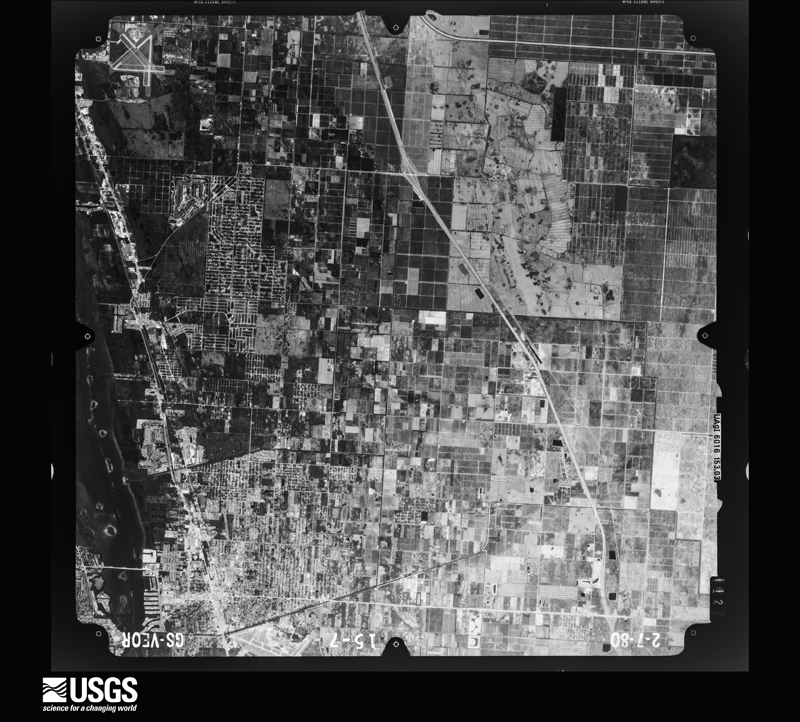 U.S. Geological Survey aerial photograph, 1980-02-07, scale 1:80000