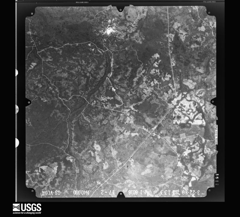 U.S. Geological Survey aerial photograph, 1980-03-22, scale 1:80000