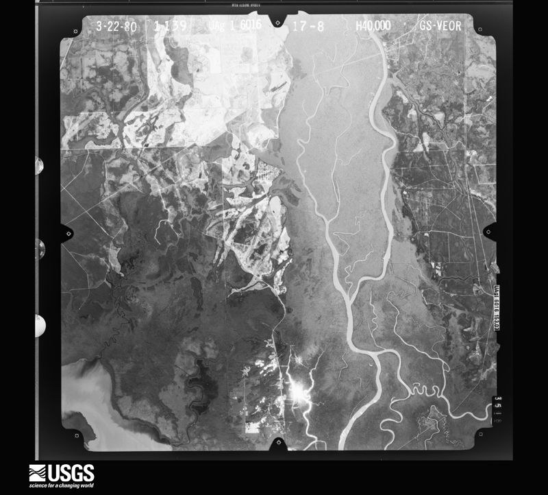 U.S. Geological Survey aerial photograph, 1980-03-22, scale 1:80000