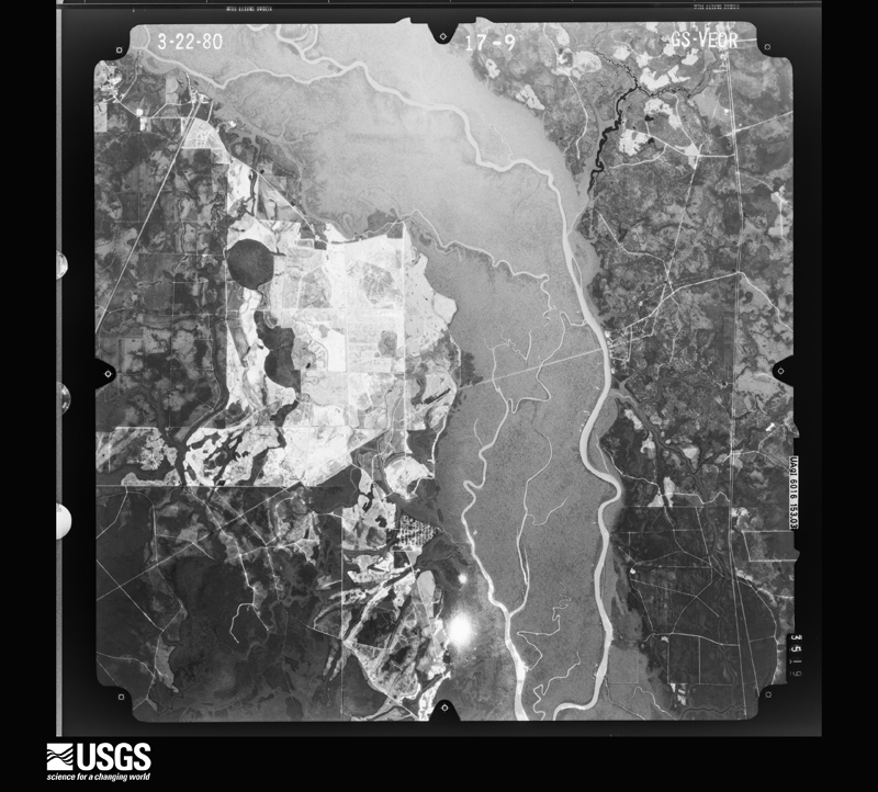 U.S. Geological Survey aerial photograph, 1980-03-22, scale 1:80000