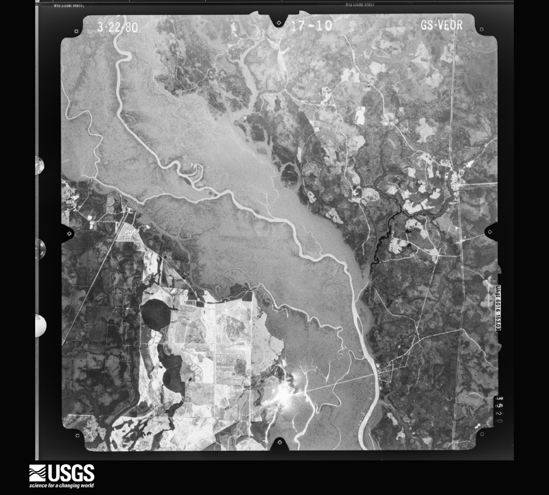 U.S. Geological Survey aerial photograph, 1980-03-22, scale 1:80000