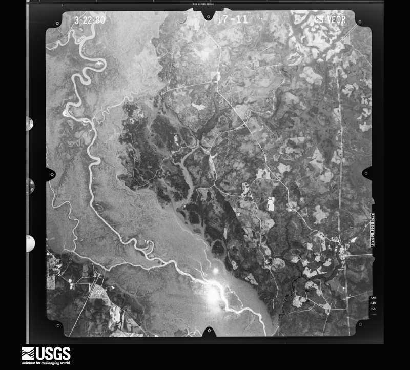 U.S. Geological Survey aerial photograph, 1980-03-22, scale 1:80000