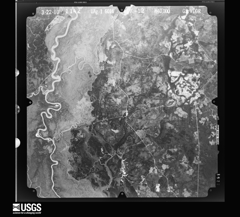 U.S. Geological Survey aerial photograph, 1980-03-22, scale 1:80000