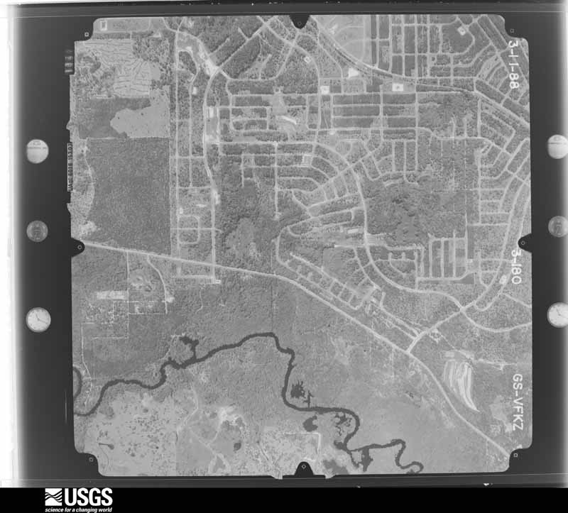 U.S. Geological Survey aerial photograph, 1988-03-01, scale 1:16000
