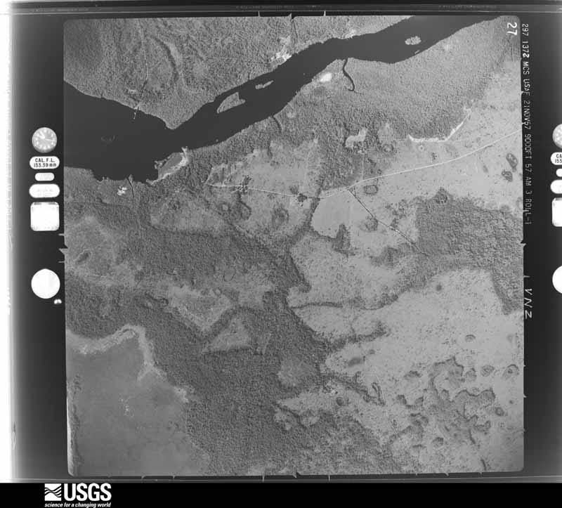 U.S. Geological Survey aerial photograph, 1957-11-21, scale 1:18000