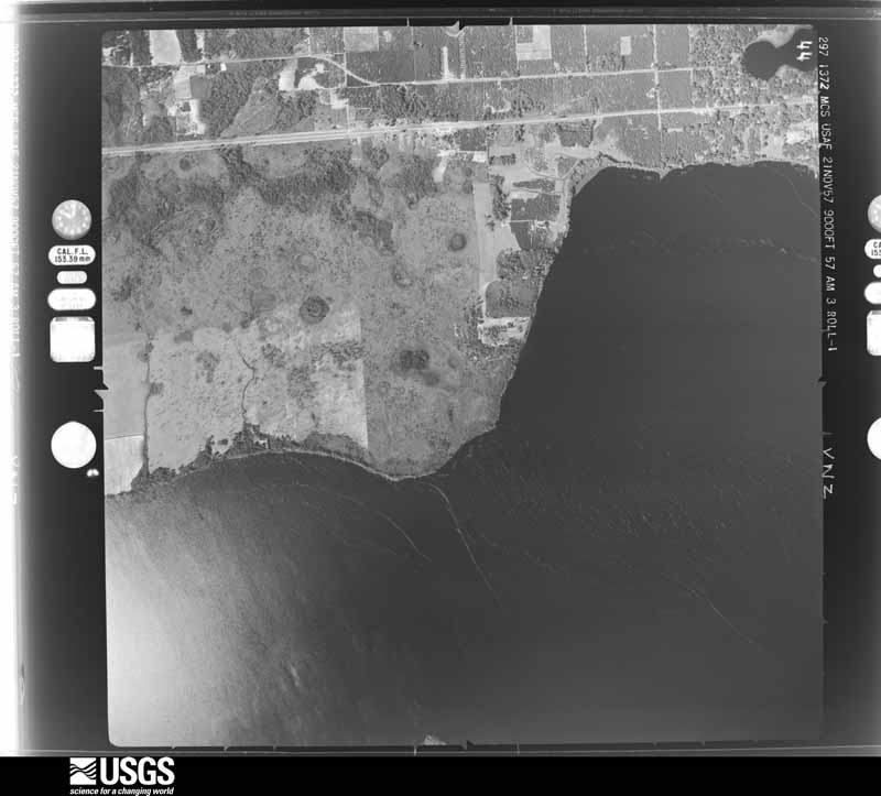 U.S. Geological Survey aerial photograph, 1957-11-21, scale 1:18000
