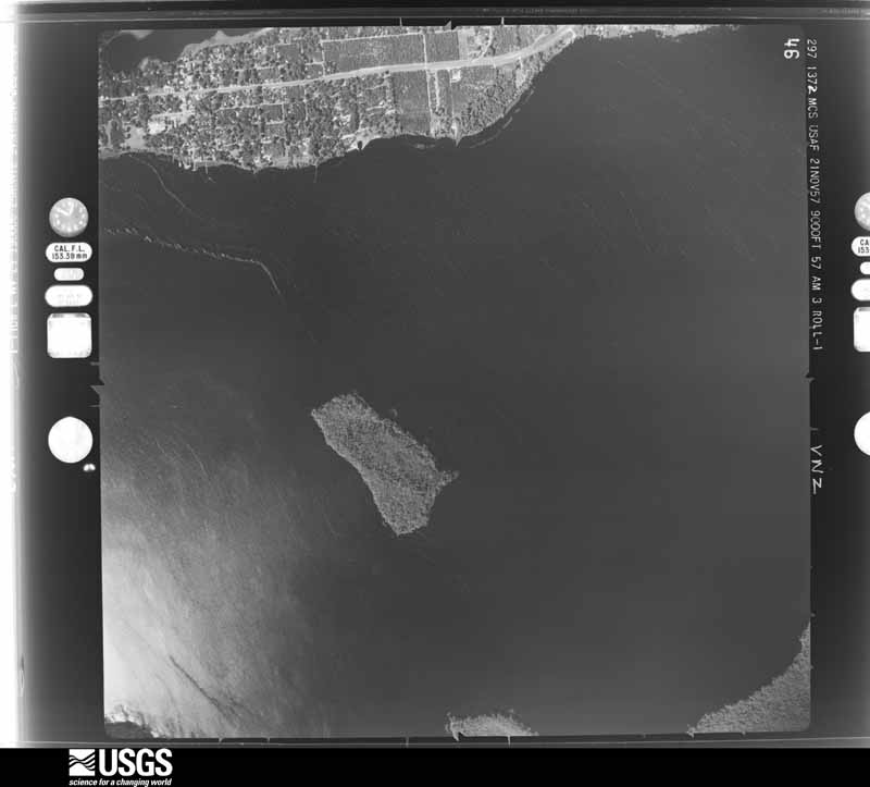 U.S. Geological Survey aerial photograph, 1957-11-21, scale 1:18000