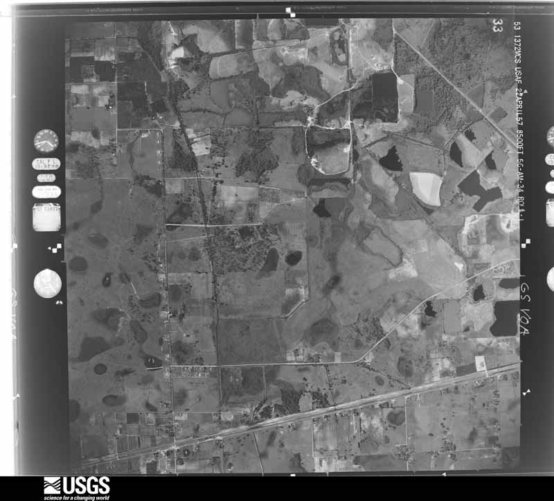 U.S. Geological Survey aerial photograph, 1957-04-22, scale 1:17000