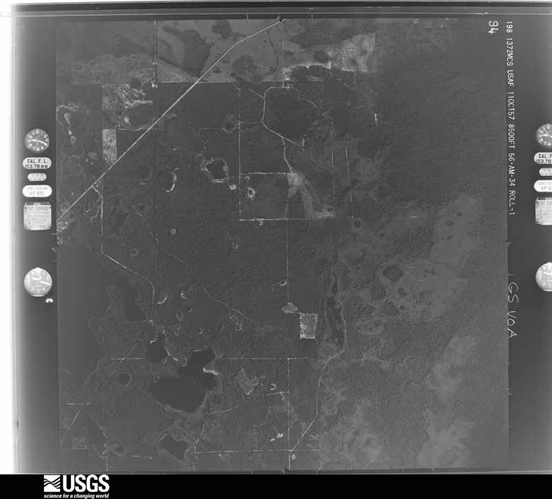 U.S. Geological Survey aerial photograph, 1957-10-11, scale 1:17000