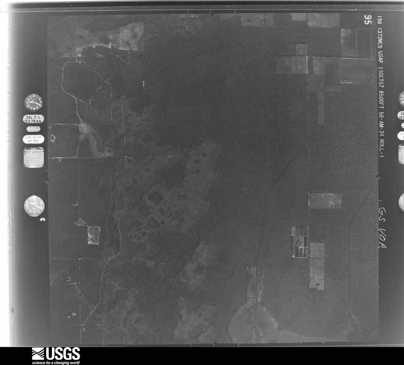 U.S. Geological Survey aerial photograph, 1957-10-11, scale 1:17000
