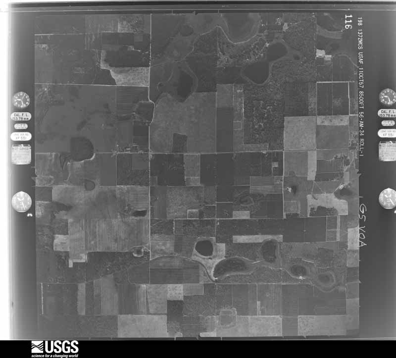 U.S. Geological Survey aerial photograph, 1957-10-11, scale 1:17000