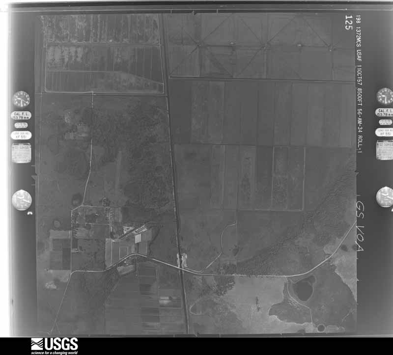 U.S. Geological Survey aerial photograph, 1957-10-11, scale 1:17000