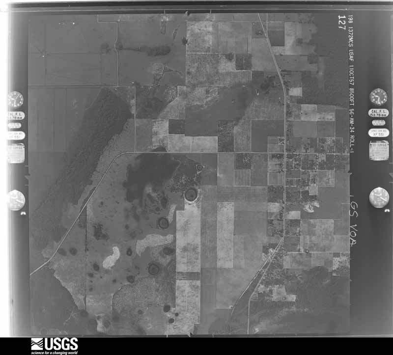 U.S. Geological Survey aerial photograph, 1957-10-11, scale 1:17000