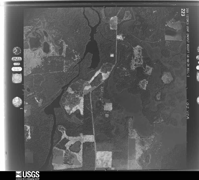 U.S. Geological Survey aerial photograph, 1957-11-02, scale 1:17000
