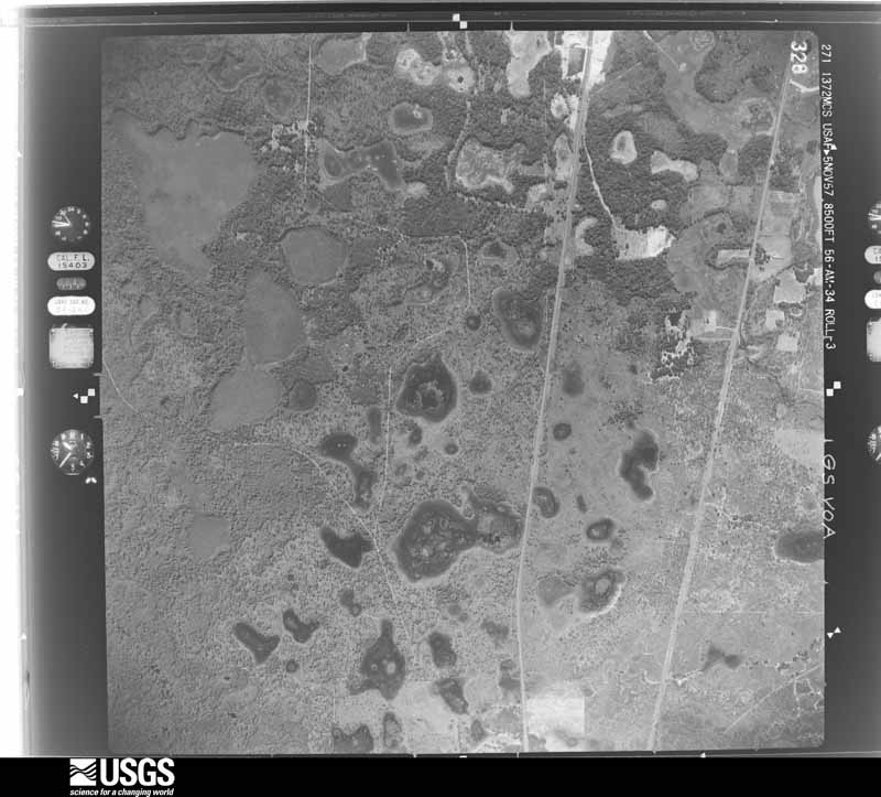 U.S. Geological Survey aerial photograph, 1957-11-05, scale 1:17000