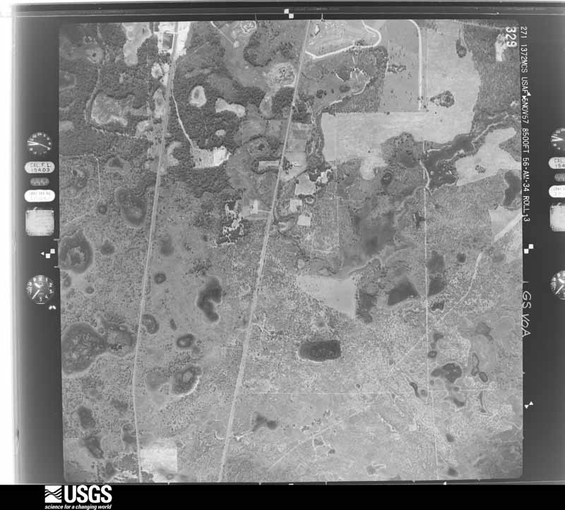 U.S. Geological Survey aerial photograph, 1957-11-05, scale 1:17000