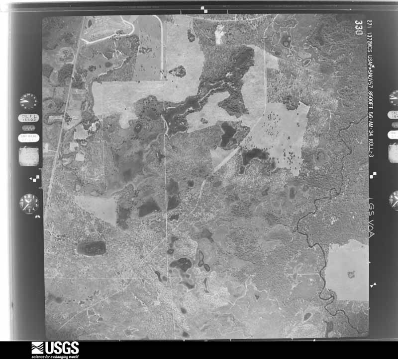 U.S. Geological Survey aerial photograph, 1957-11-05, scale 1:17000