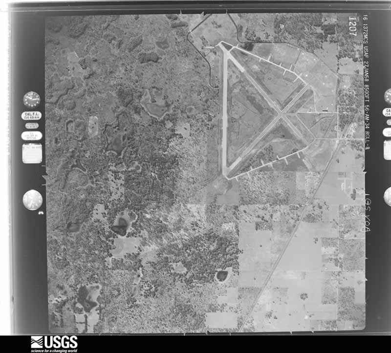U.S. Geological Survey aerial photograph, 1958-01-27, scale 1:17000
