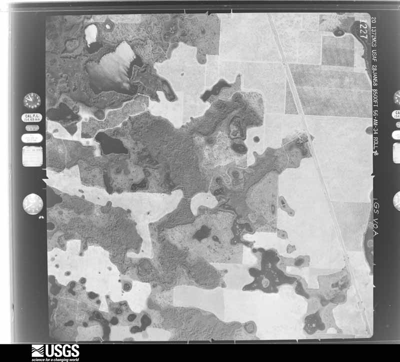 U.S. Geological Survey aerial photograph, 1958-01-28, scale 1:17000