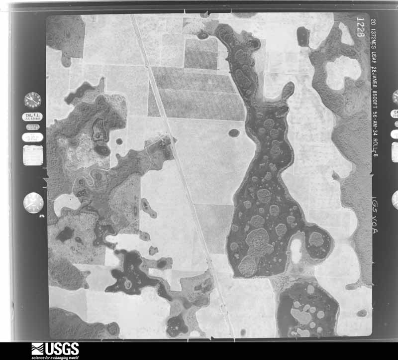 U.S. Geological Survey aerial photograph, 1958-01-28, scale 1:17000