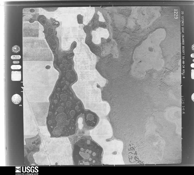 U.S. Geological Survey aerial photograph, 1958-01-28, scale 1:17000