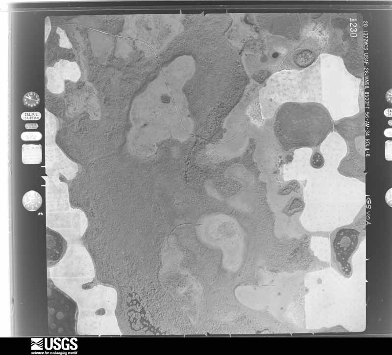 U.S. Geological Survey aerial photograph, 1958-01-28, scale 1:17000