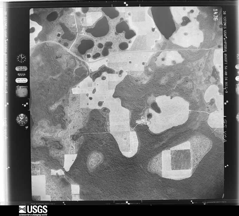 U.S. Geological Survey aerial photograph, 1958-02-14, scale 1:17000
