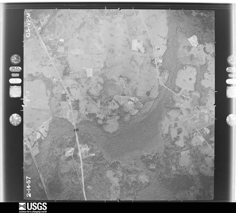 U.S. Geological Survey aerial photograph, 1957-02-14, scale 1:24000