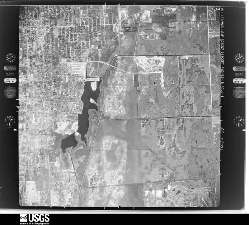 U.S. Geological Survey aerial photograph, 1957-12-05, scale 1:23600
