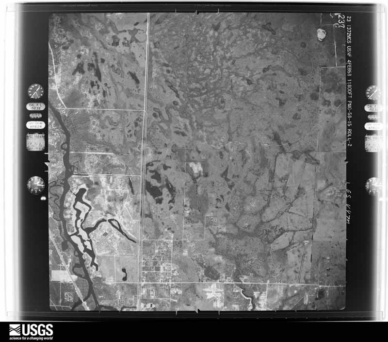 U.S. Geological Survey aerial photograph, 1958-02-04, scale 1:23600