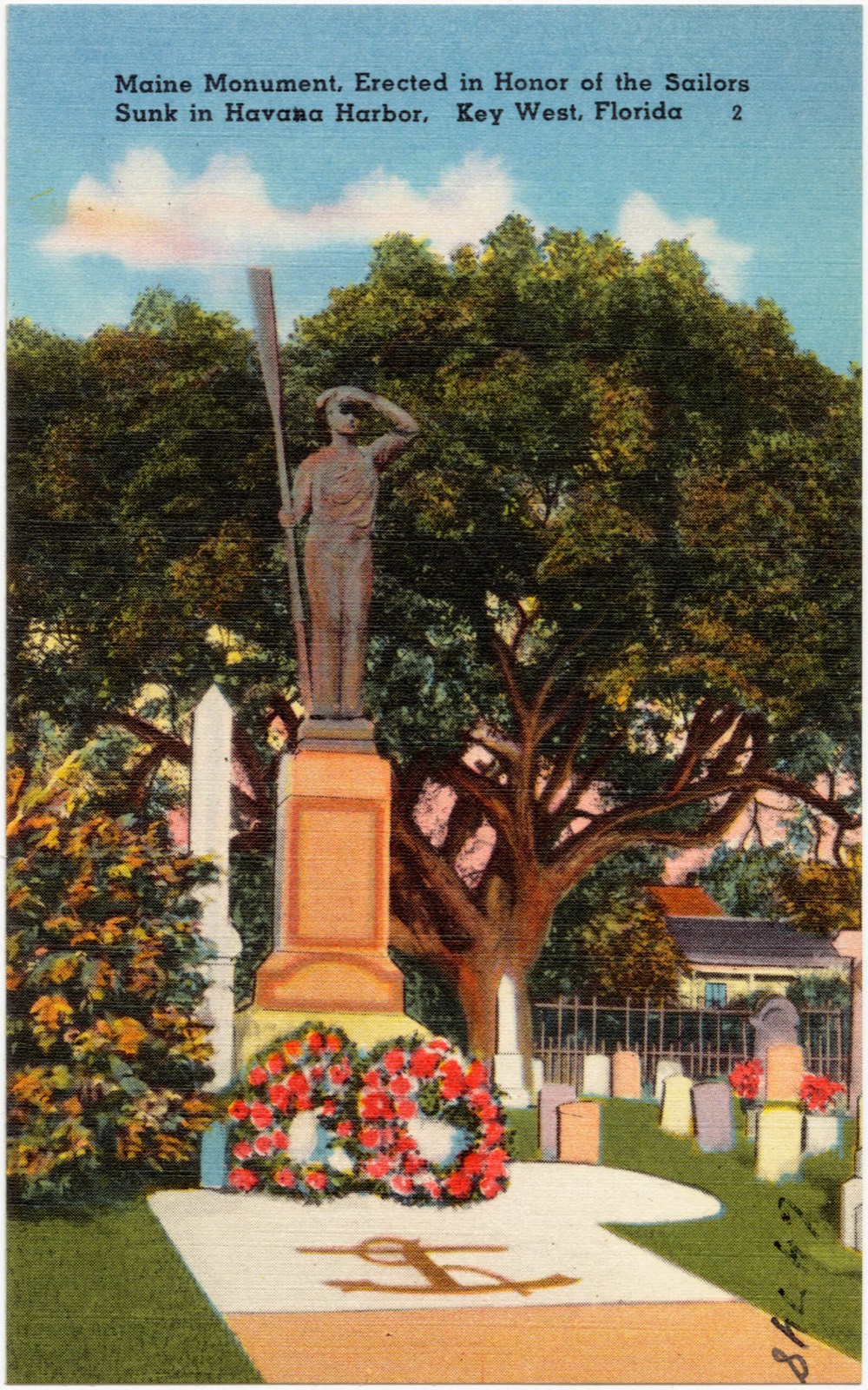 Maine Monument, erected in honor of the sailors sunk in Havana Harbor, Key West, Florida, Boston Public Library - undated