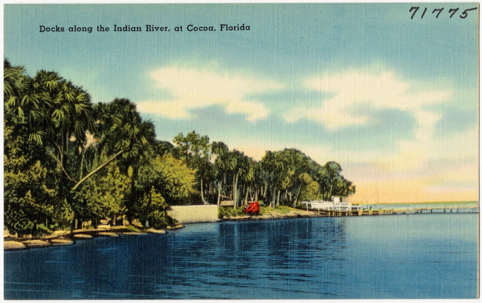 Docks along the Indian River, at Cocoa, Florida, Boston Public Library - undated